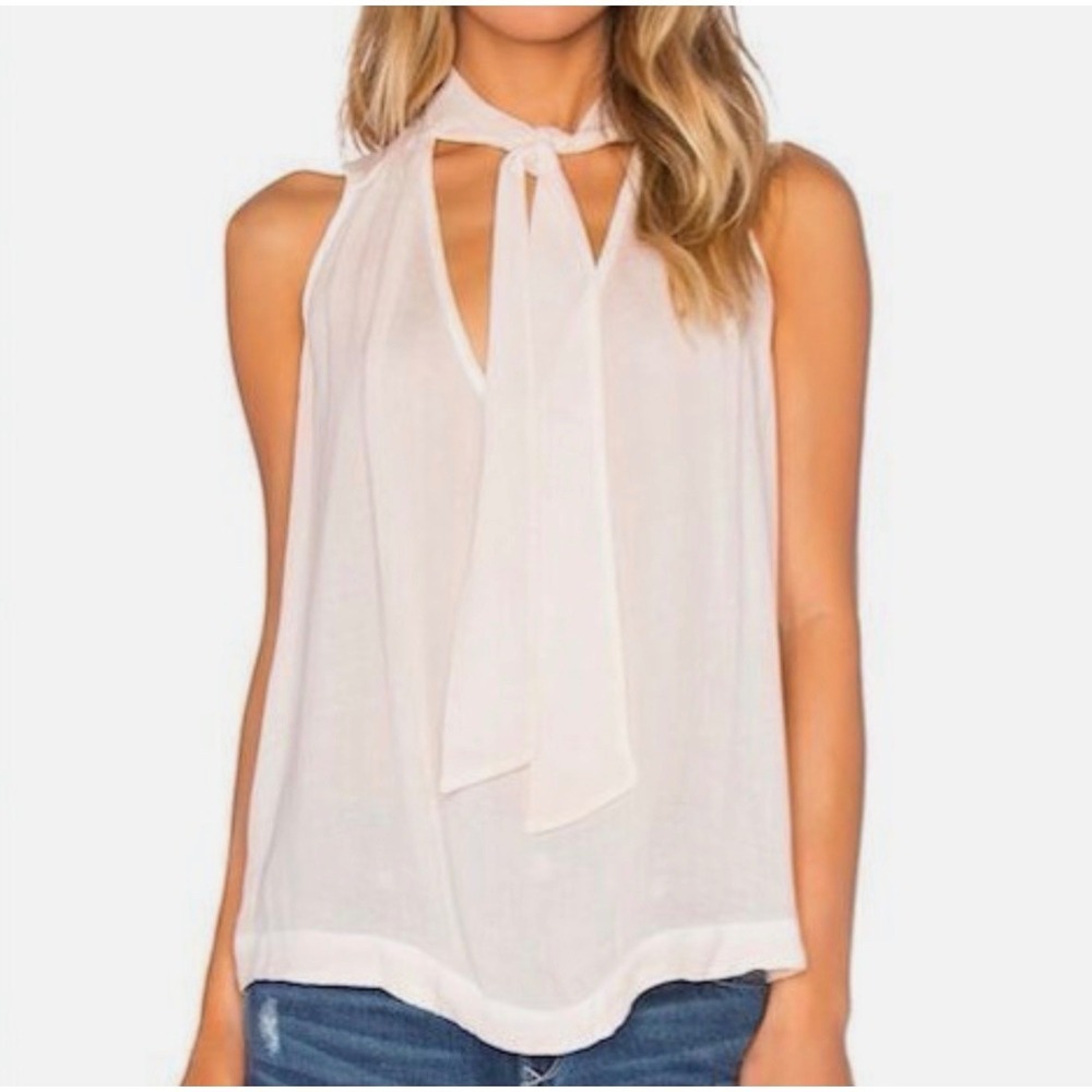 Free People Washed Tuck In Shirt Sleeveless Tie Top Peach Size S